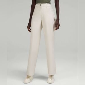 Lululemon City Sleek 5 Pkt Wide-Leg High-Rise Pant Light Utilitech Ivory…